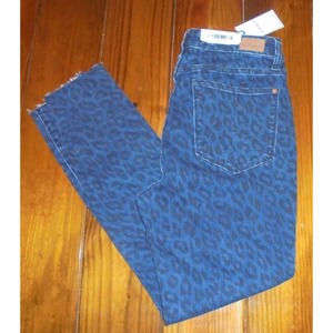 Judy Blue Mid Rise Cheetah Print Denim Skinny Jeans size 13/31 BNWT